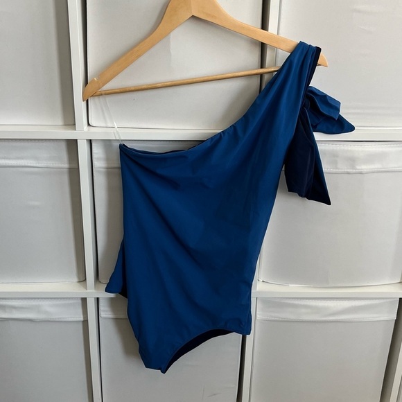 Araks Melika One Shoulder Reversible One Piece Swimsuit Blue/Navy - Picture 2 of 4